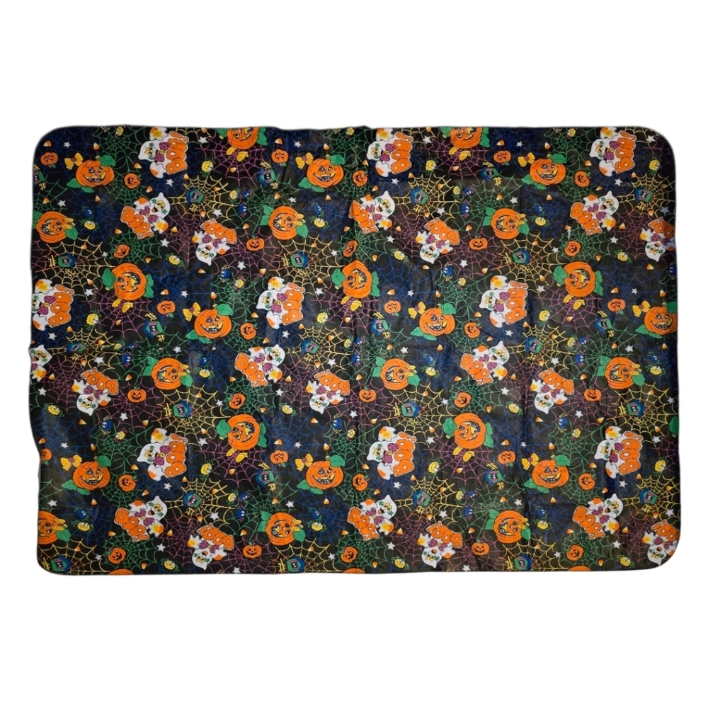 Halloween Vintage Themed Table Cover with Pumpkins and Ghosts 65X50 inches